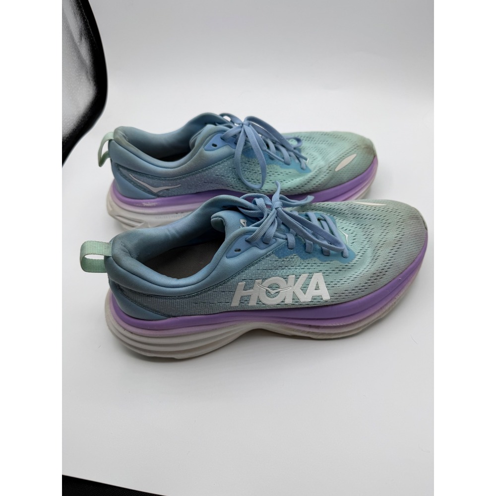 Hoka Bondi 8 Womens 9B Running Shoes Airy Blue Purple 1127952 ABSQ Sneaker